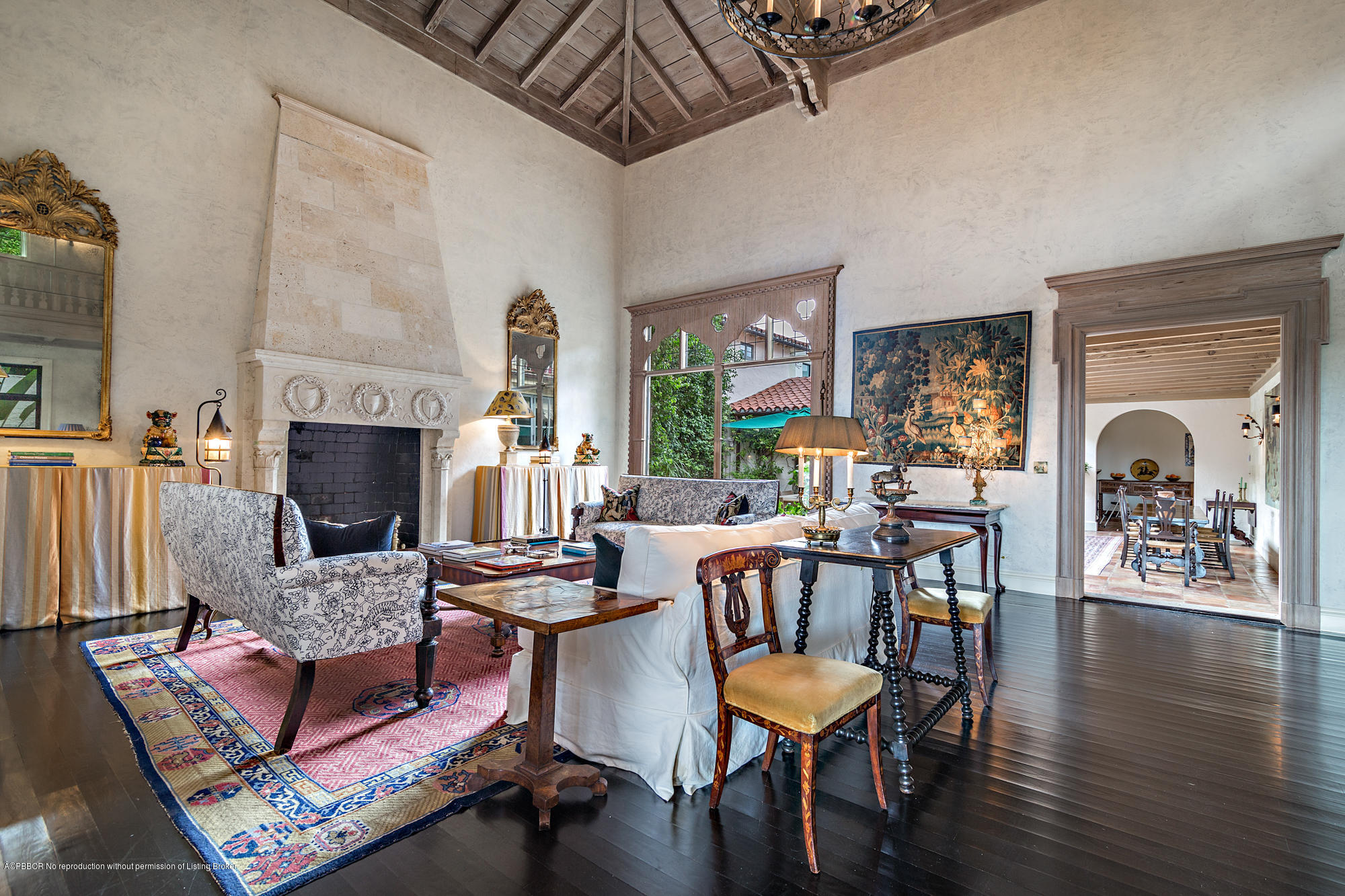 9 Golfview Road Palm Beach, FL 33480 - Photo 10 of 57 a living room with fireplace furniture and a wooden floor