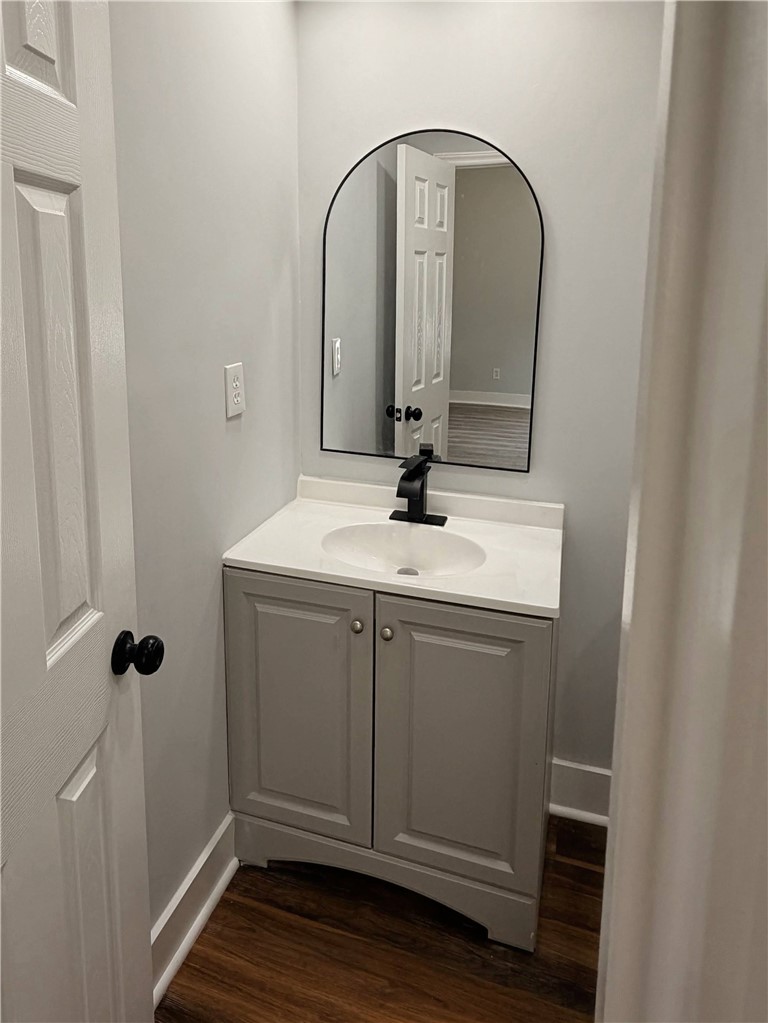 115 Hunter Street Anderson, SC 29625 - Photo 12 of 21 This sleek vanity offers a clean, contemporary look with ample storage and a stylish mirror.