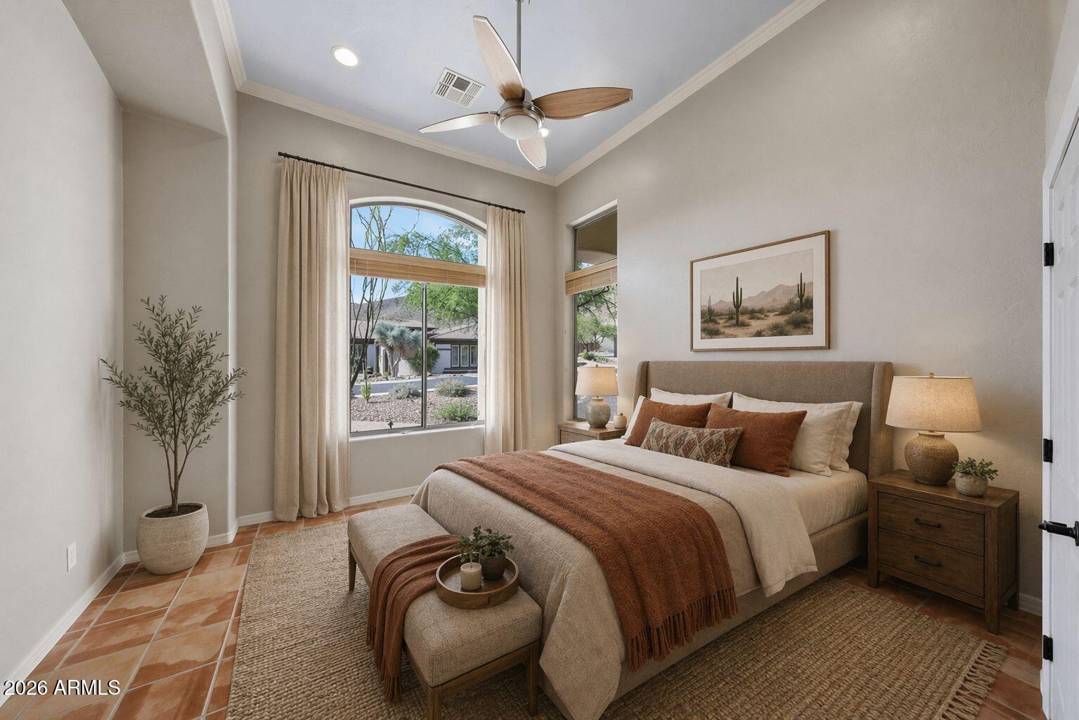 2129 West Legends Way Anthem, AZ 85086 - Photo 22 of 57 a bedroom with bed and a large window