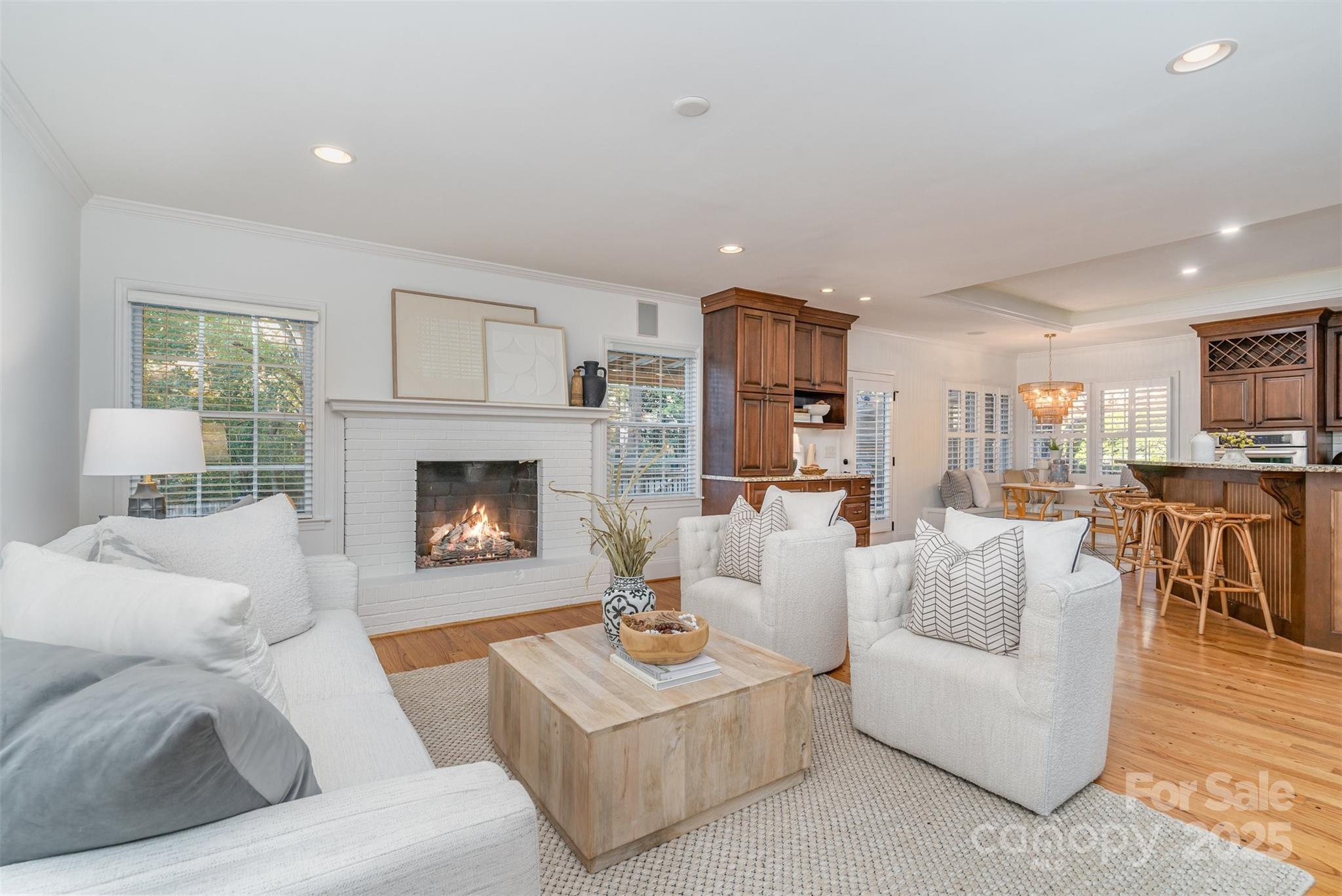 5411 Doncaster Drive Charlotte, NC 28211 - Photo 14 of 40 a living room with furniture and a fireplace
