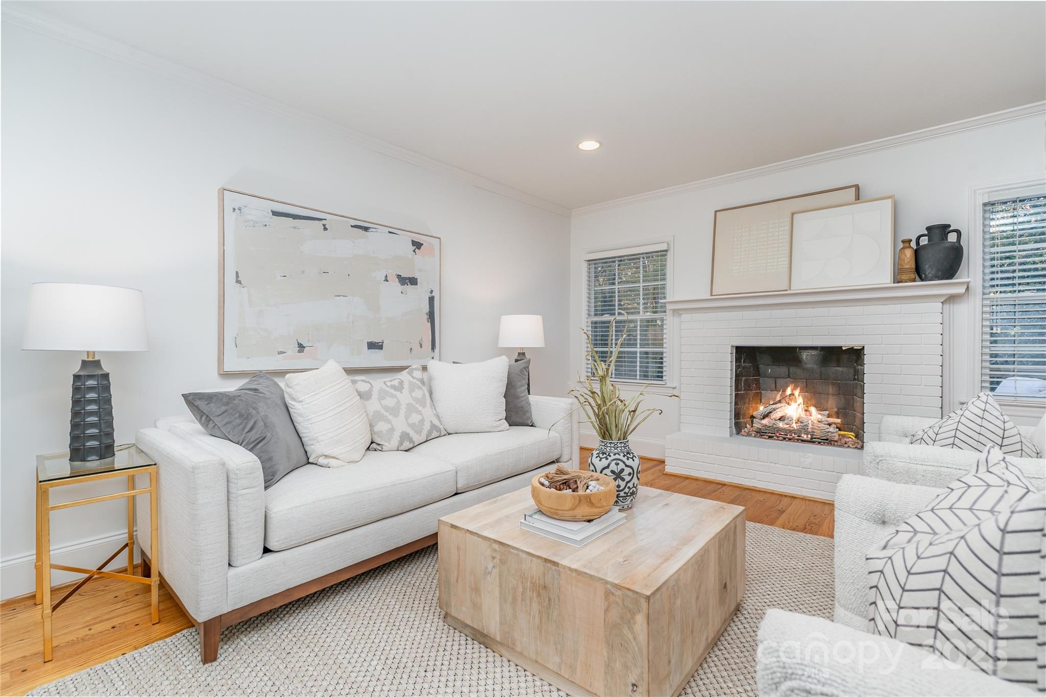5411 Doncaster Drive Charlotte, NC 28211 - Photo 15 of 40 a living room with furniture and a fireplace
