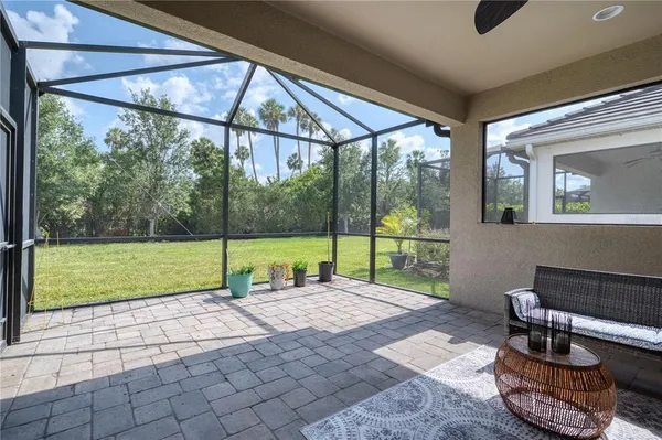 a view of porch with a backyard