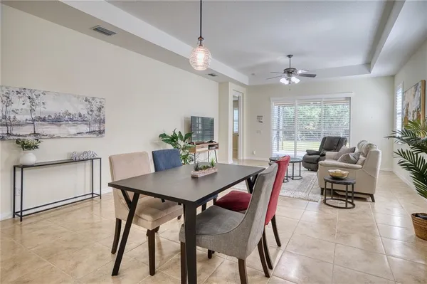 a view of a livingroom and dining room