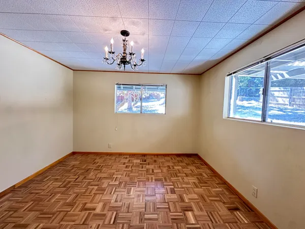 a view of a livingroom with a window