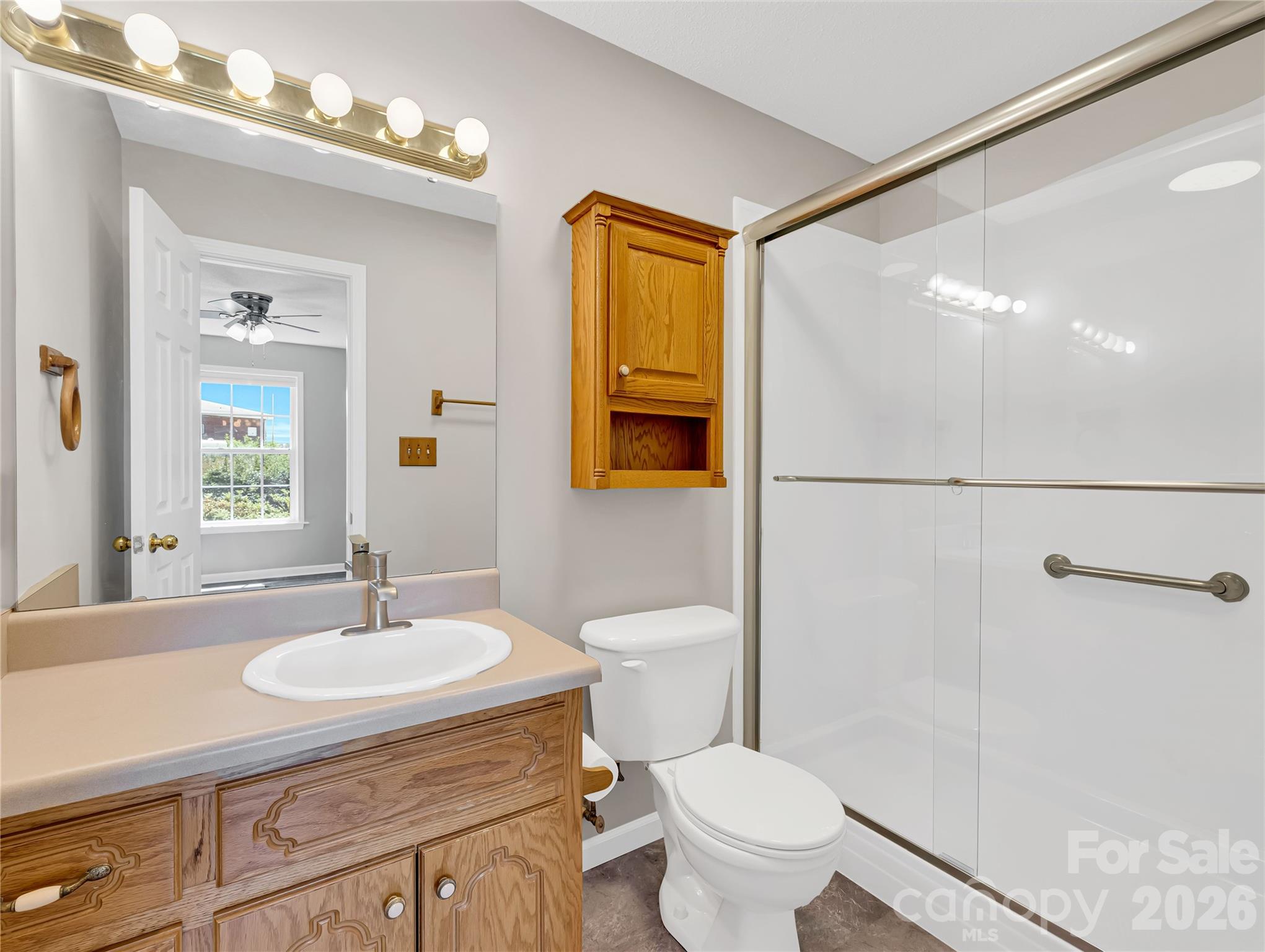 1249 Melvin Hill Road Campobello, SC 29322 - Photo 28 of 41 a bathroom with a sink toilet a mirror and shower