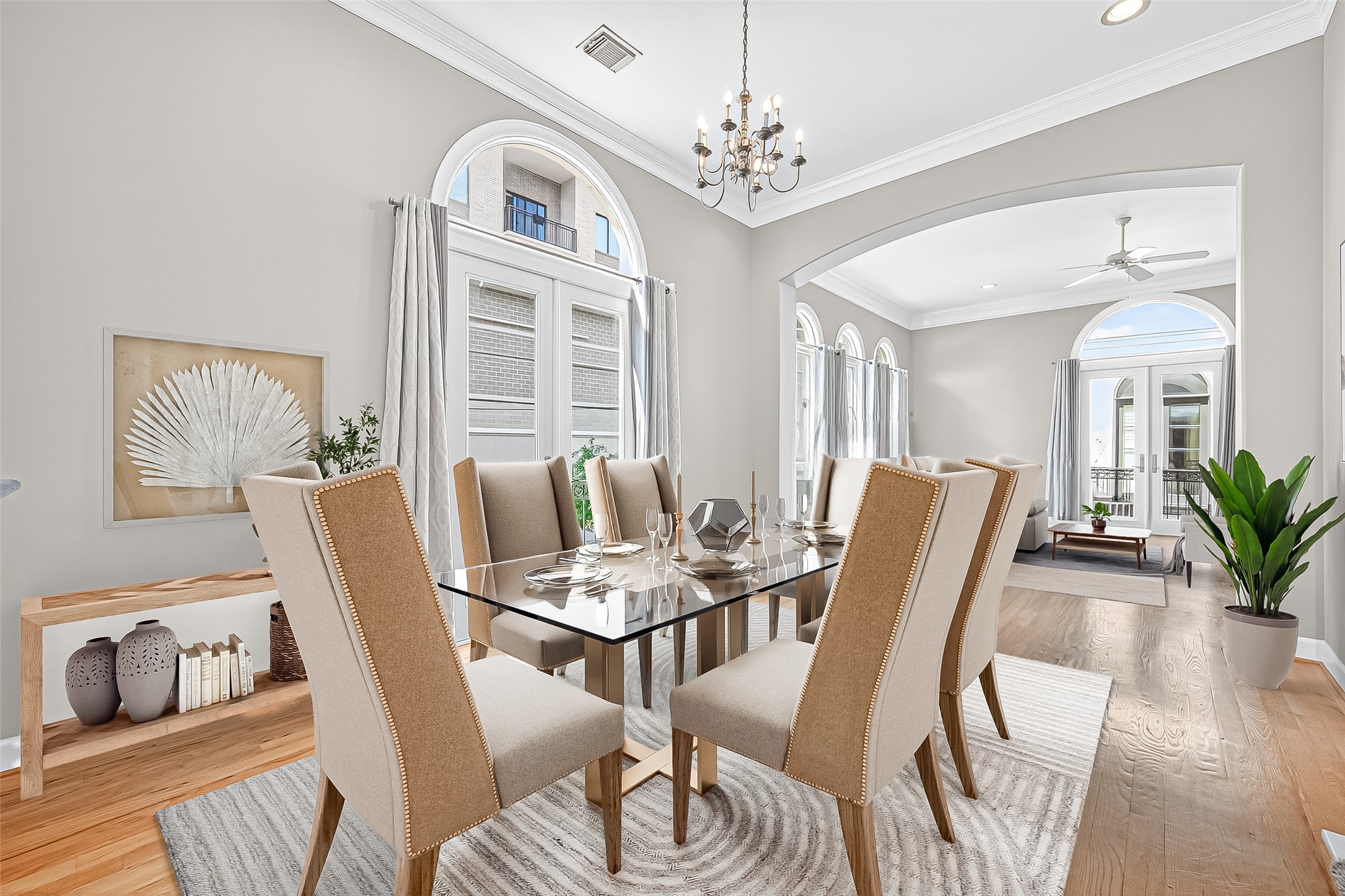 2624 Helena Street Houston, TX 77006 - Photo 11 of 33 a view of a dining room with furniture window and wooden floor