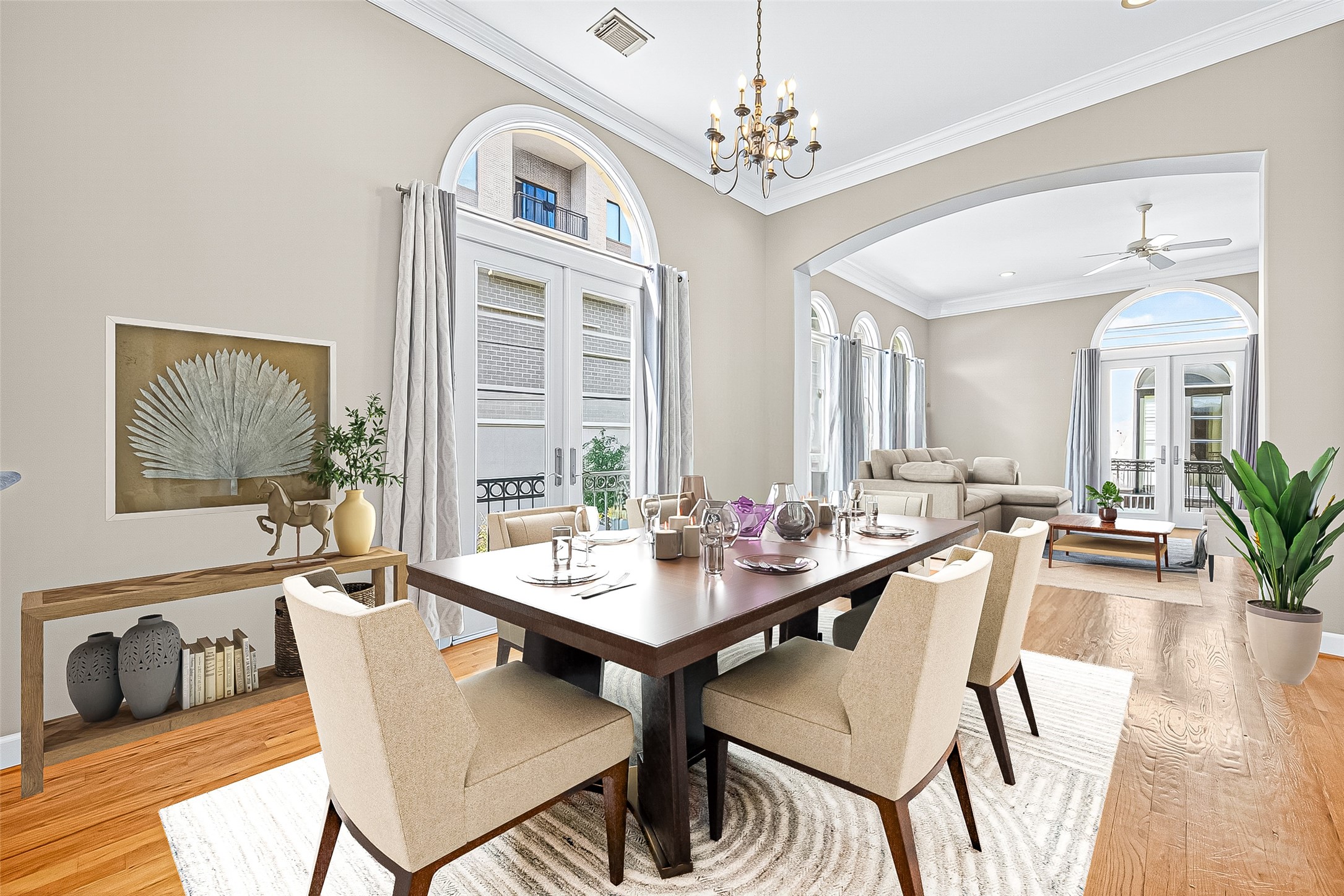 2624 Helena Street Houston, TX 77006 - Photo 12 of 33 a view of a dining room with furniture window and wooden floor