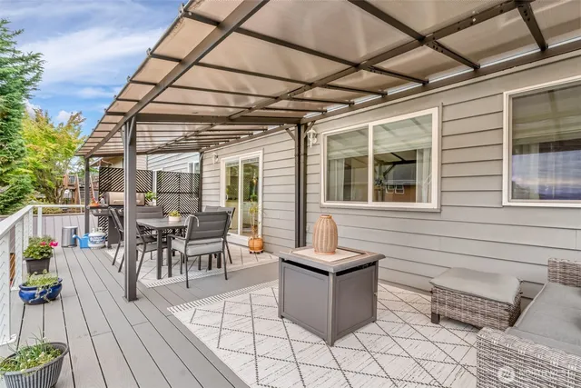 a outdoor space with lots of tables and chairs