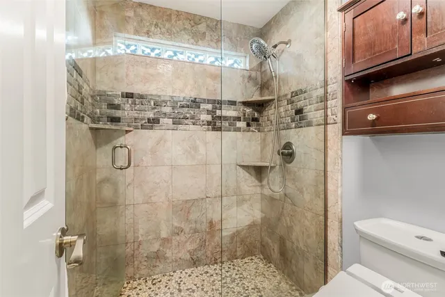 a bathroom with a shower