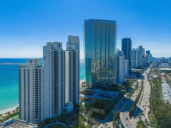 a view of a city with tall buildings