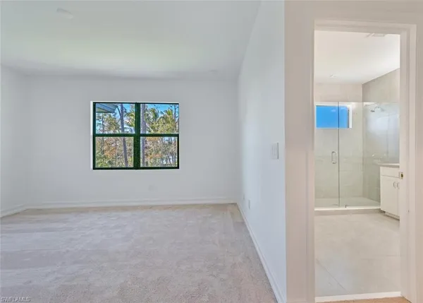 an empty room with closet