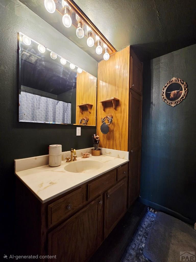 205 3rd Street Swink, CO 81077 - Photo 13 of 26 a bathroom with a sink vanity and a mirror