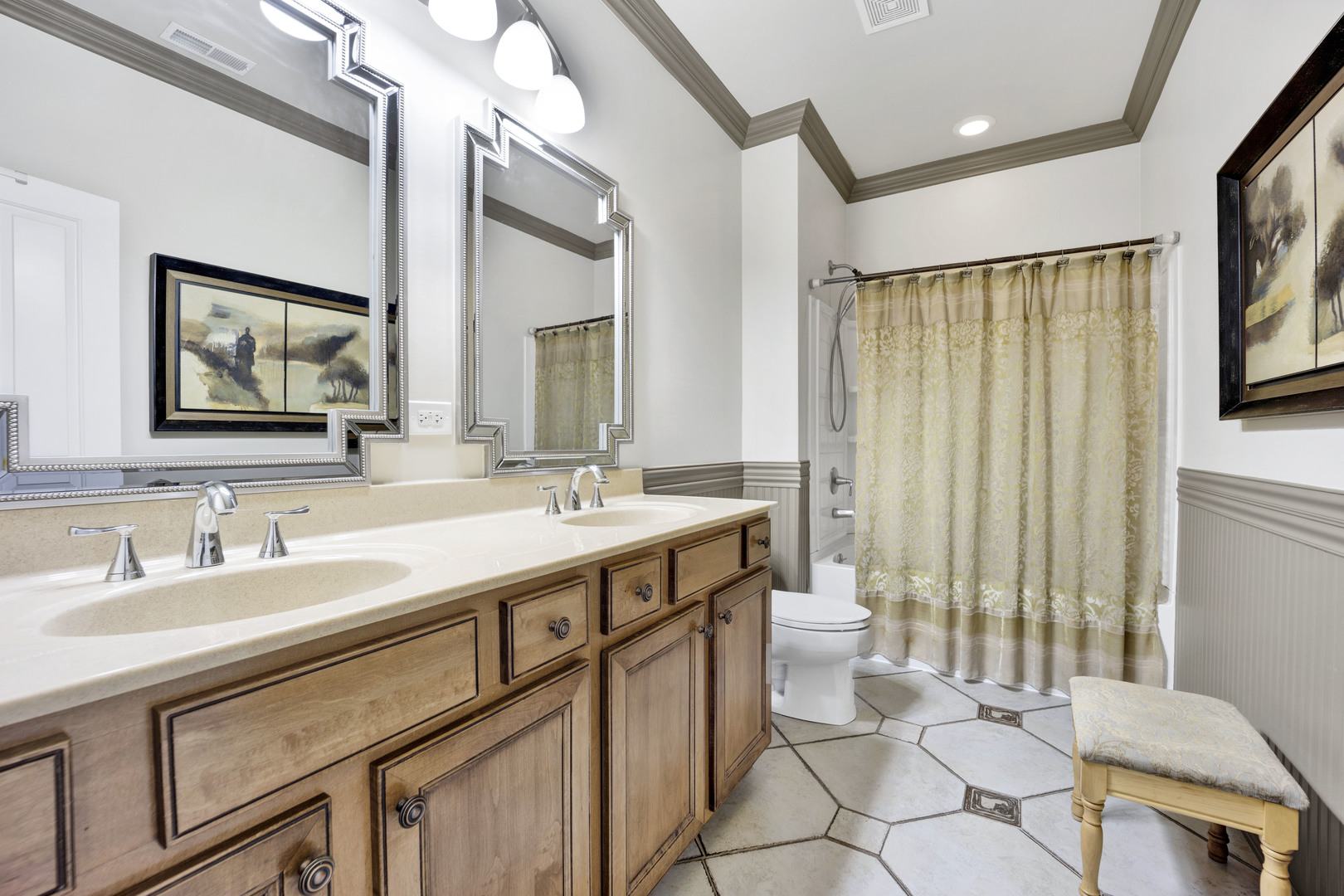 1914 Havenshire Road, Unit 1914 Aurora, IL 60502 - Photo 22 of 31 a spacious bathroom with a double vanity sink toilet and a mirror