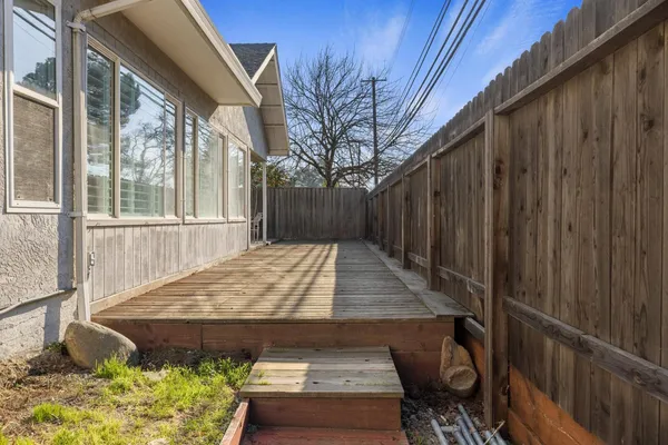 a backyard of a house