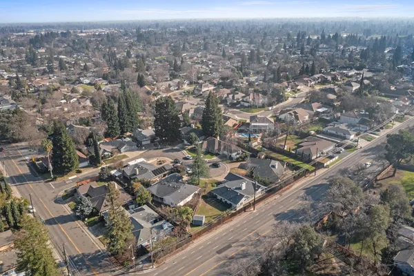an aerial view of multiple house