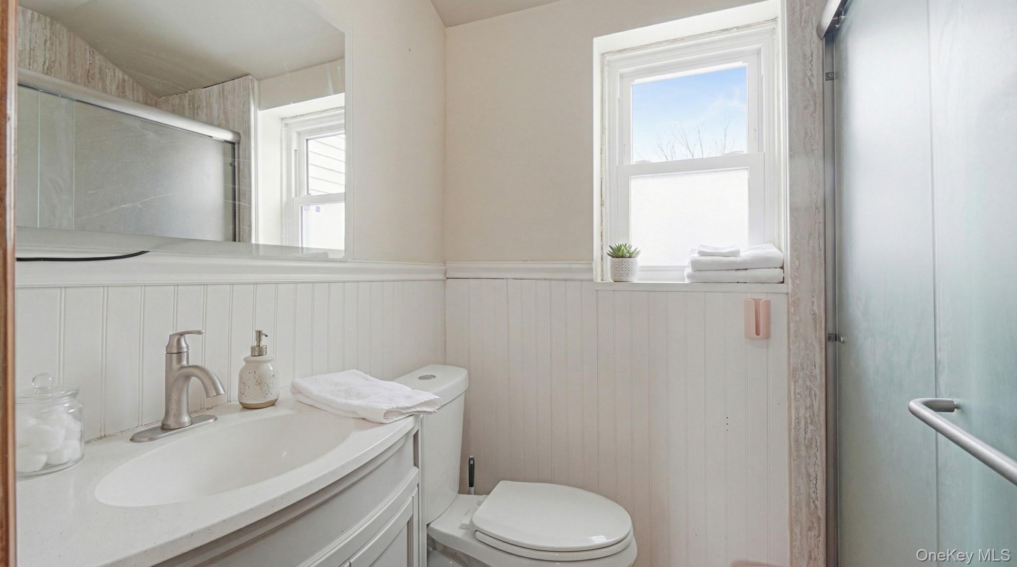 34 Diamond Street Elmont, NY 11003 - Photo 17 of 20 a bathroom with a sink a toilet and a window