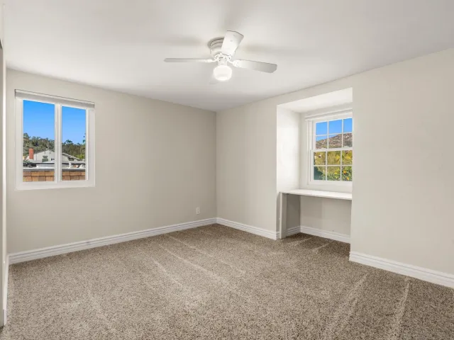 an empty room with a window