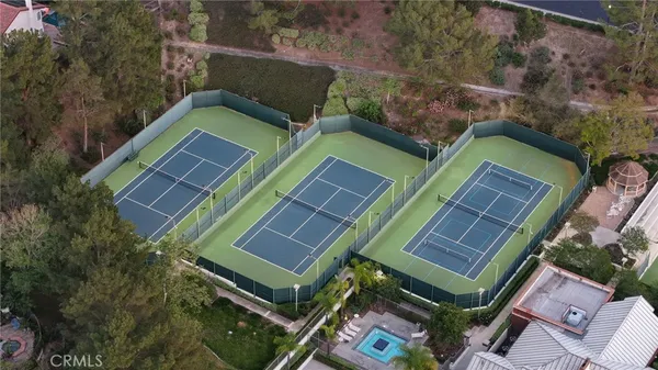 an aerial view of a house