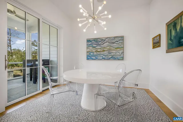 a bedroom with a bed and a fireplace