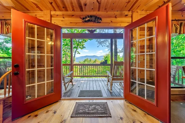 a view of a door with a glass door