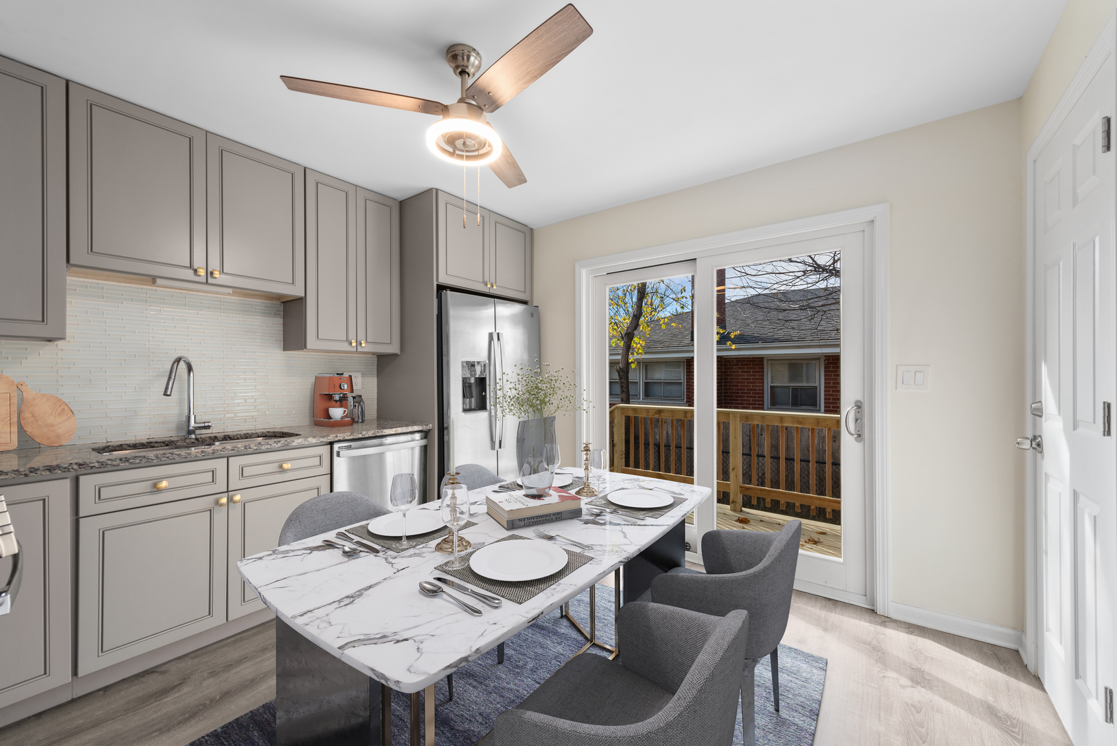 909 Oakton Street Park Ridge, IL 60068 - Photo 3 of 18 a view of a dining room with furniture window and wooden floor