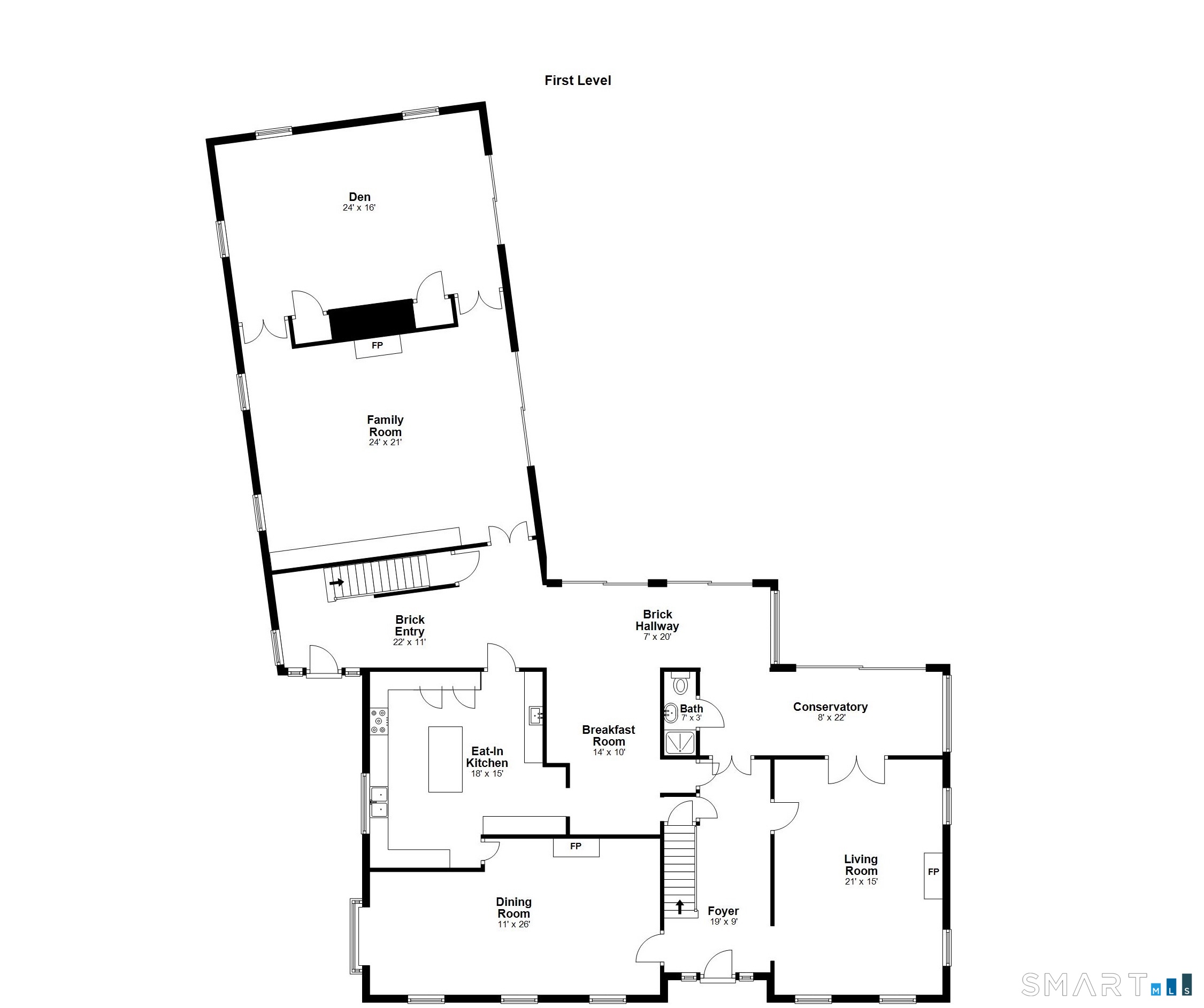 530 Roxbury Road Stamford, CT 06902 - Photo 39 of 40 Main Level Floor Plan