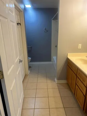 a bathroom with a sink a toilet and a shower