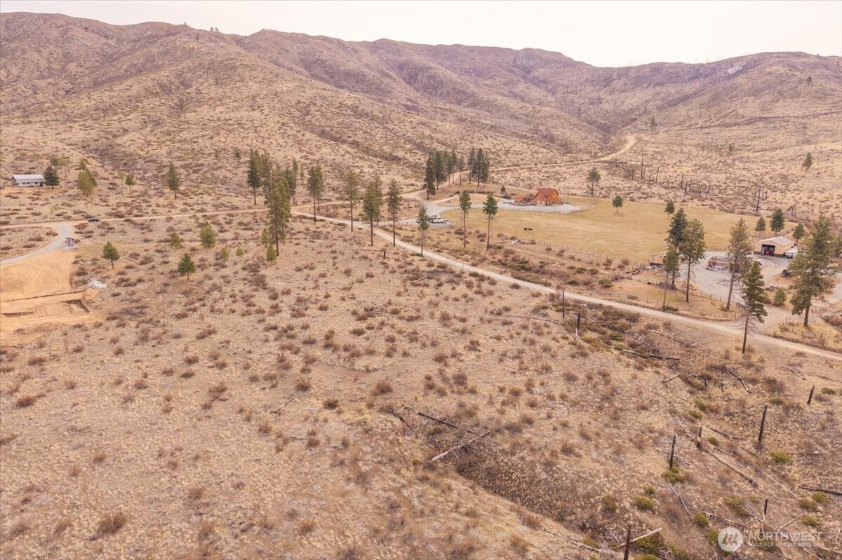 817 Bill Shaw Road Pateros, WA 98846 - Photo 19 of 28 a view of a dry yard with mountains in the background