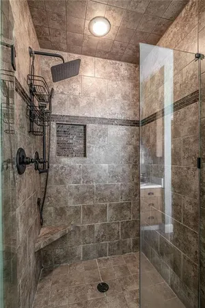 a bathroom with a shower