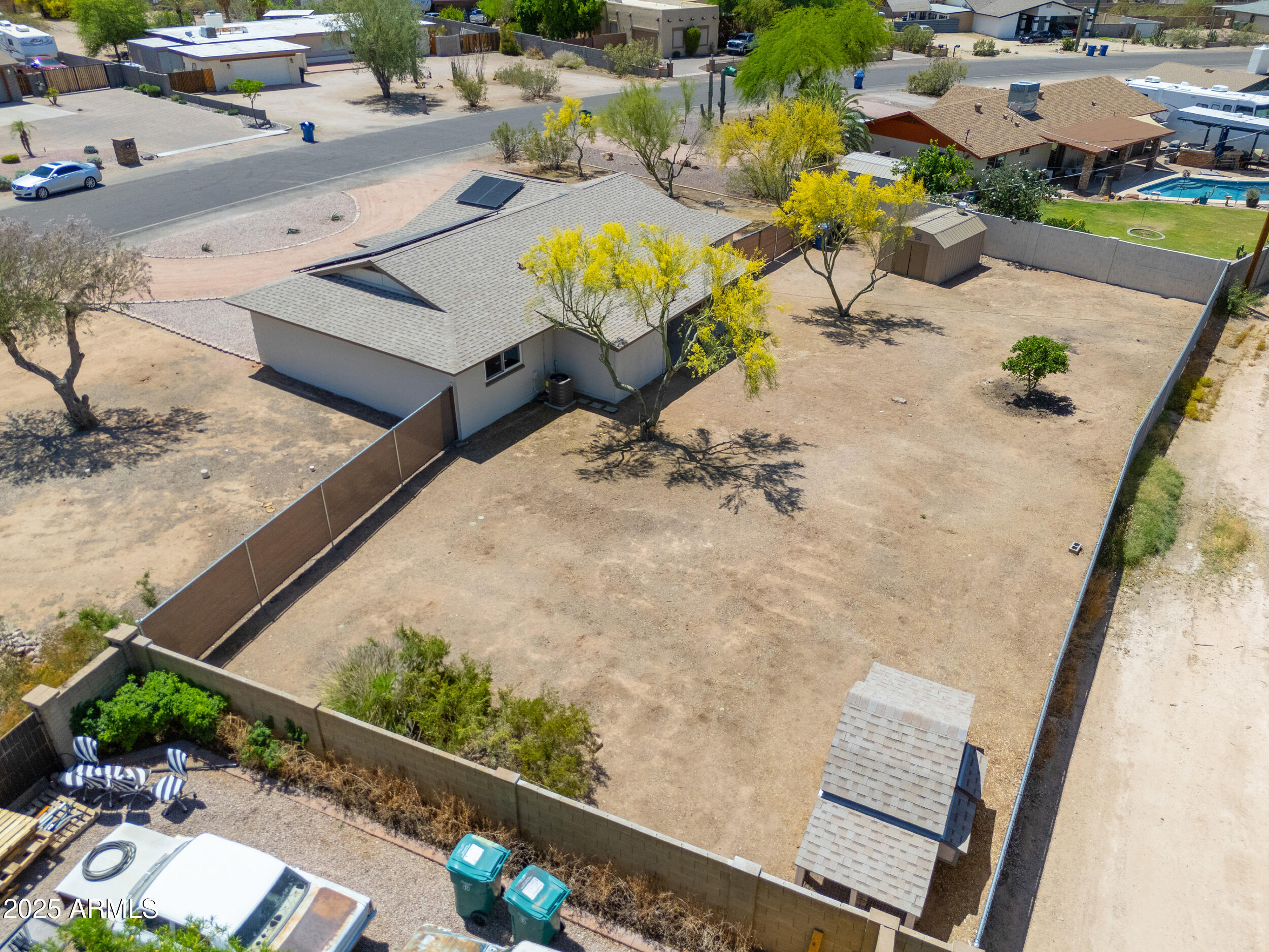 6502 East Rustic Drive Mesa, AZ 85215 - Photo 35 of 40 an aerial view of a house with a swimming pool