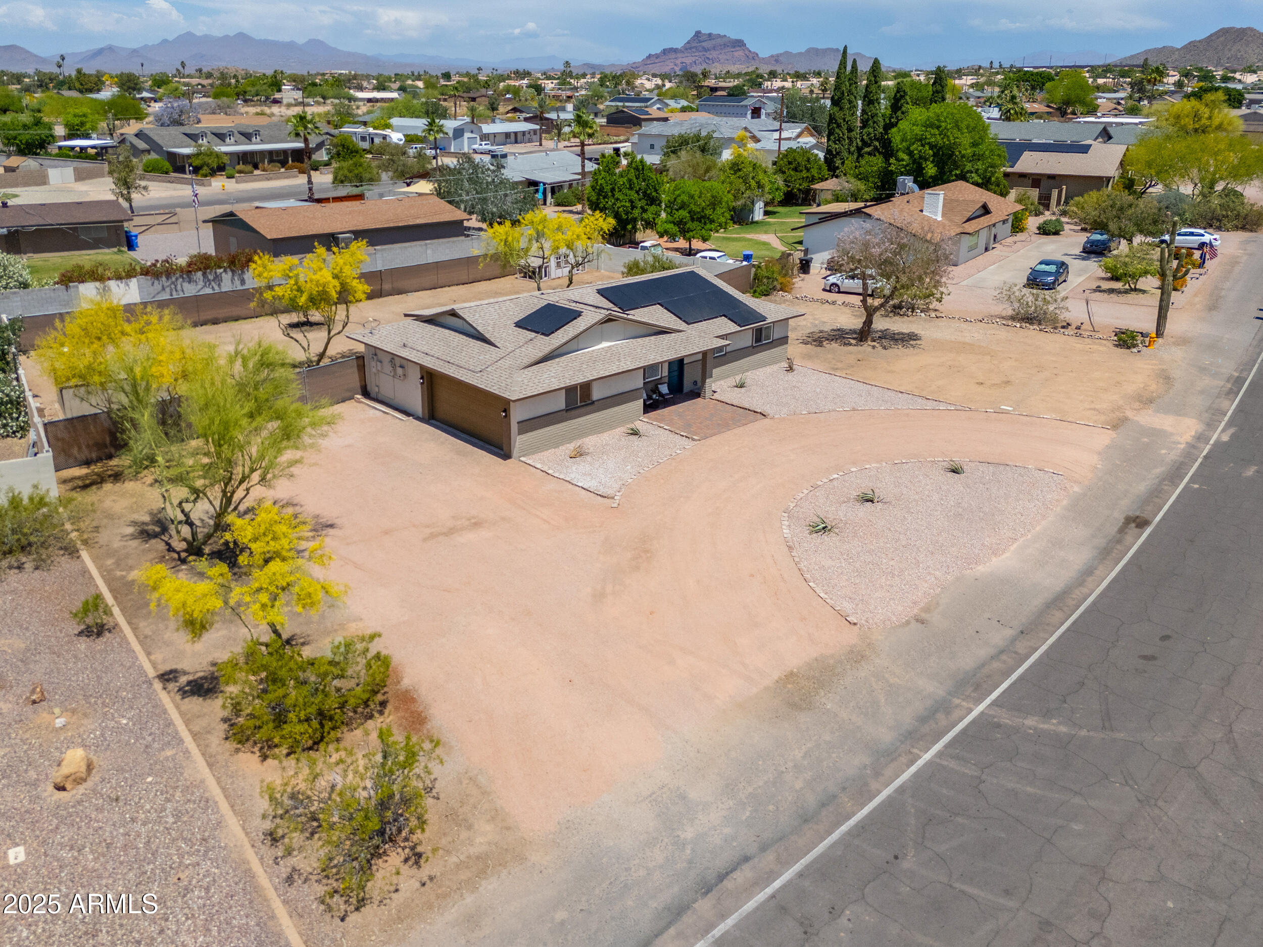 6502 East Rustic Drive Mesa, AZ 85215 - Photo 37 of 40 an aerial view of a houses with a swimming pool