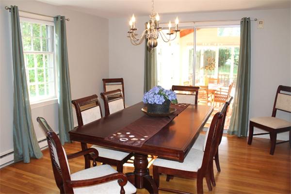 1 Bushnell Drive Lexington, MA 02421 - Photo 4 of 20 a view of a dining room with furniture wooden floor and a chandelier