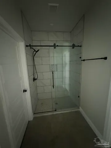 a bathroom with a shower
