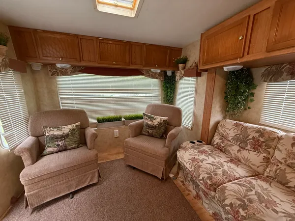 a living room with furniture