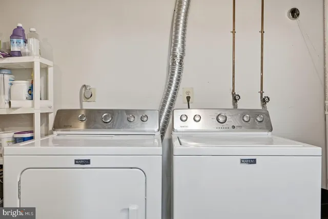 a close view of washer and dryer