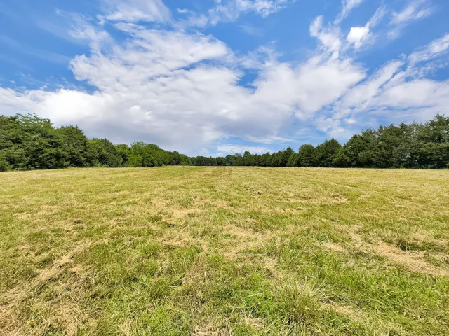 a view of a lake with a big yard