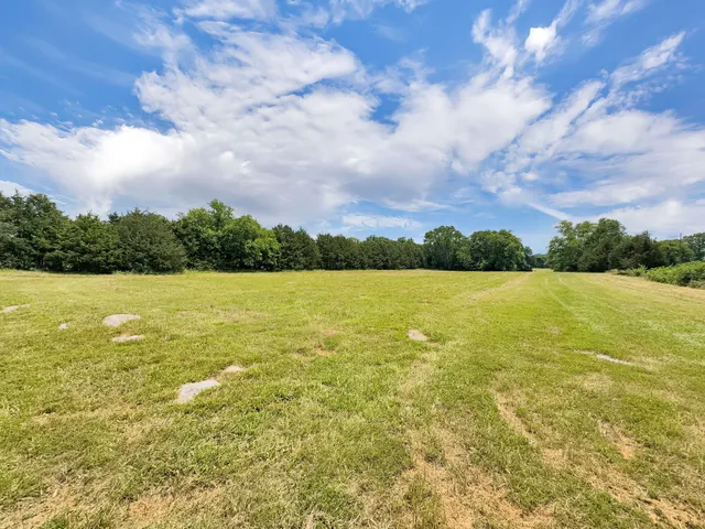 a view of a lake with houses in the back