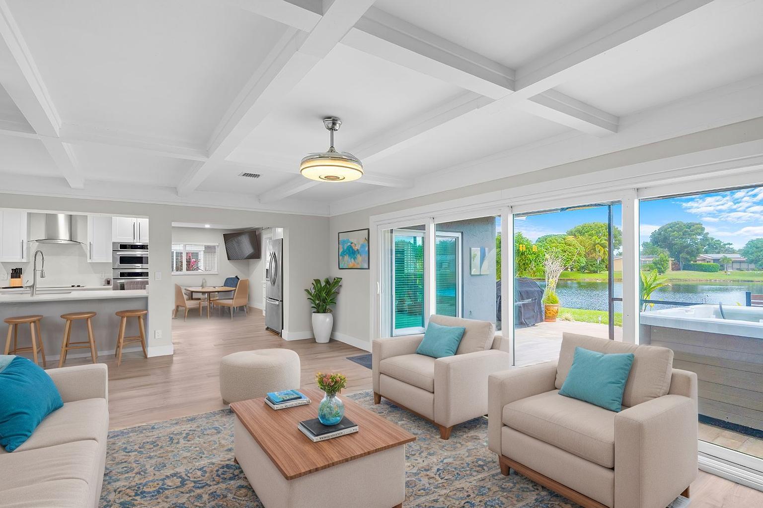 14624 Country Side Lane Delray Beach, FL 33484 - Photo 6 of 42 Waterfront Living Room - Virtually Stage