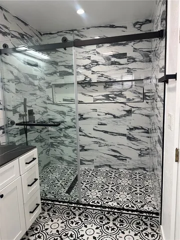 a bathroom with a shower
