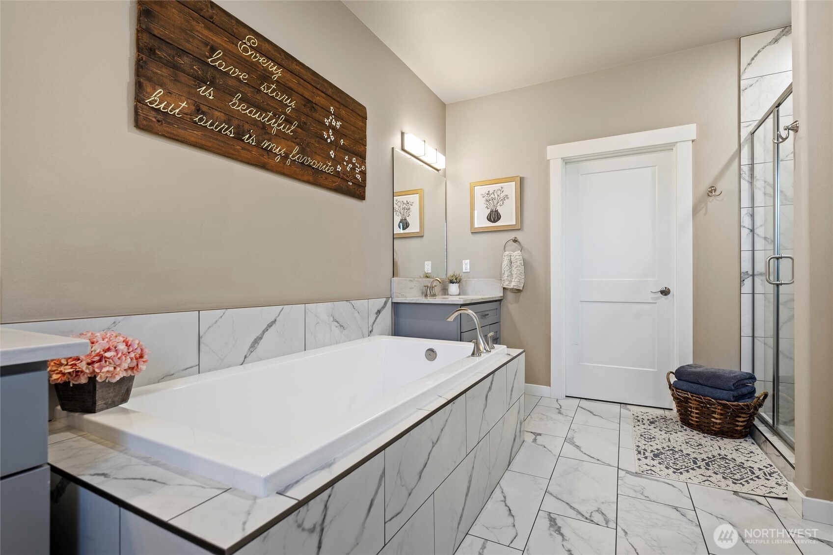 5889 Ne Road Moses Lake, WA 98837 - Photo 26 of 39 a bath room with a sink and a mirror