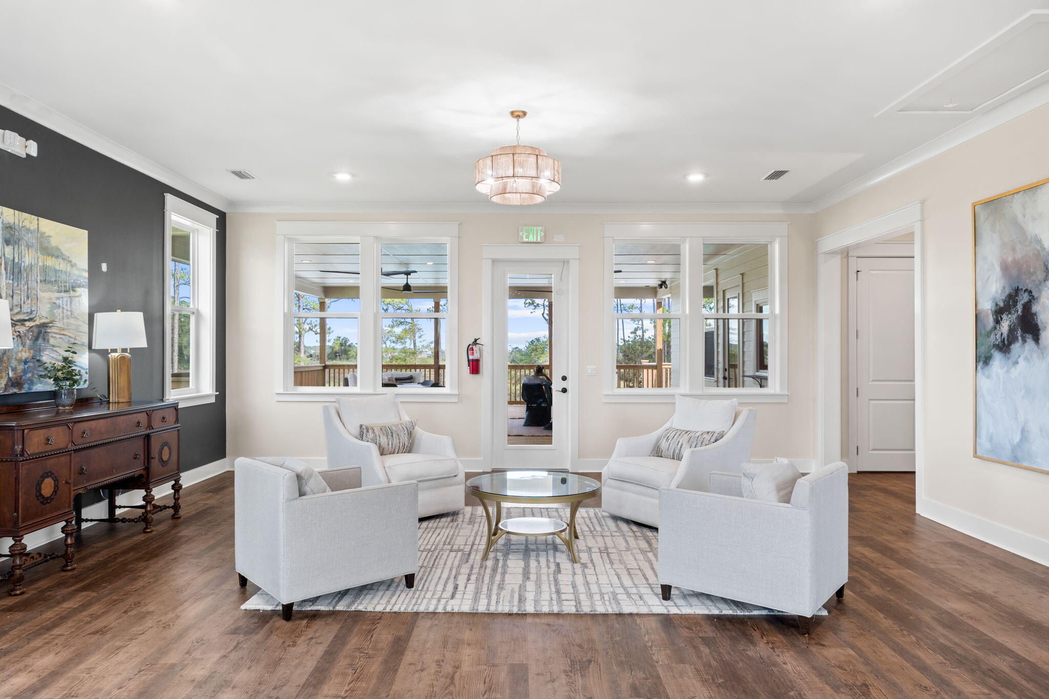 33 Cozy Cove Freeport, FL 32439 - Photo 80 of 87 a living room with furniture and a wooden floor