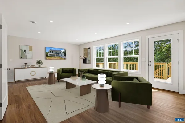 an empty room with closet area