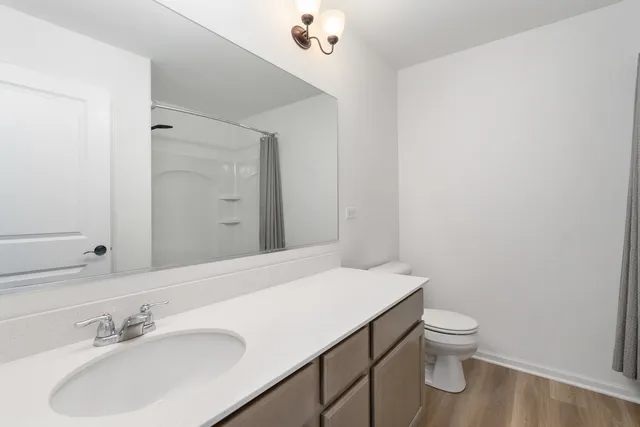 a bathroom with a sink toilet and vanity
