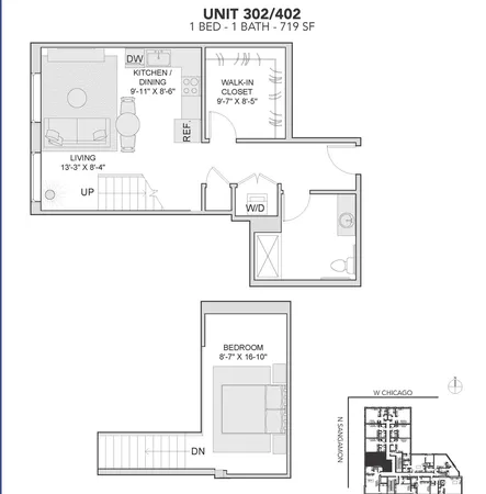 $2,935 | 729 North Sangamon Street, Unit 302, Chicago, IL 60642