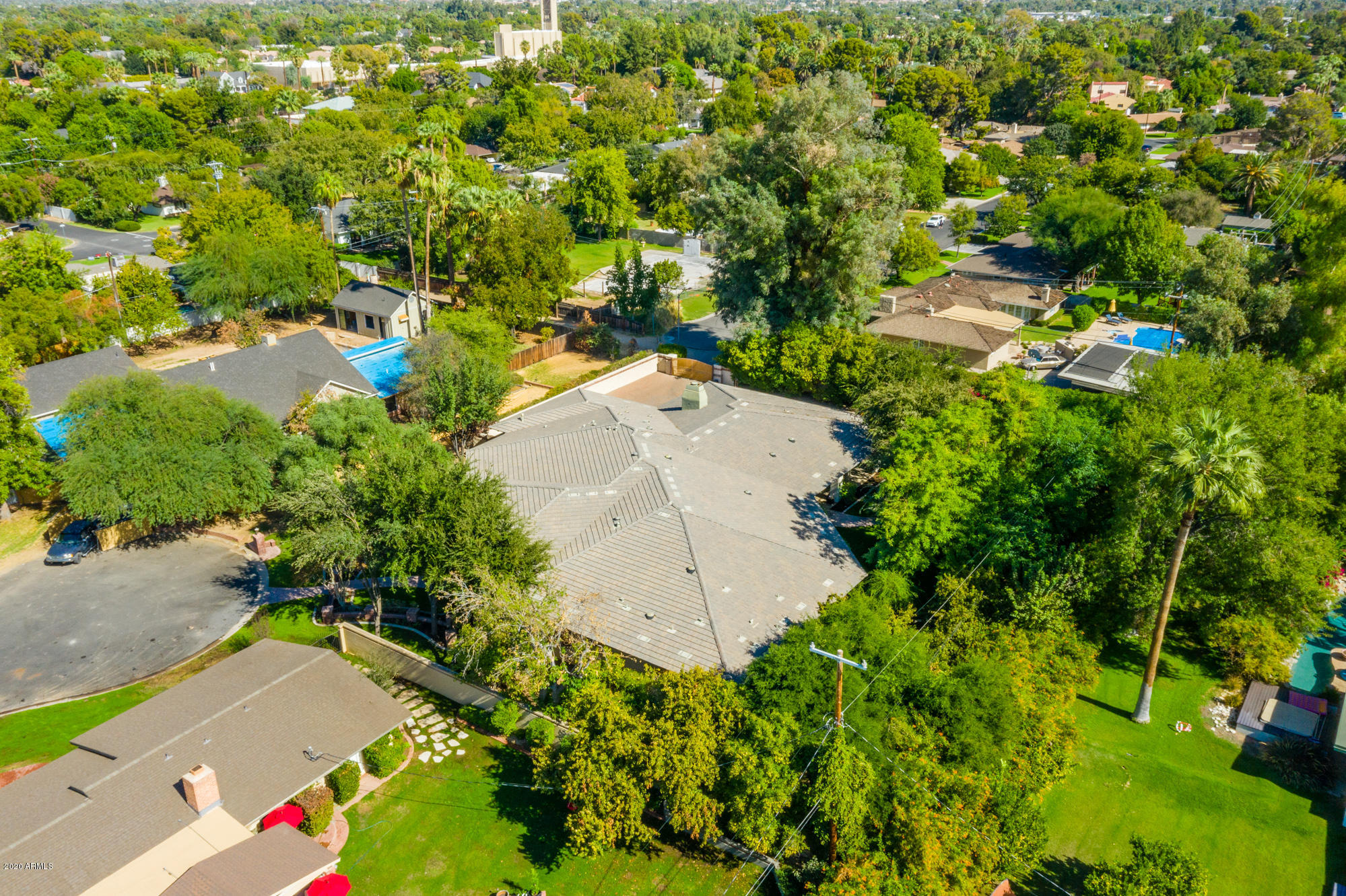 307 West Lamar Road Phoenix, AZ 85013 - Photo 55 of 61 an aerial view of a house with a yard and lake view