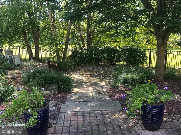 a view of backyard with green space