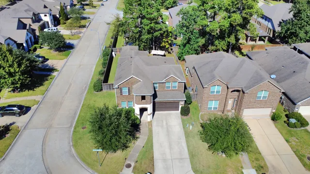 an aerial view of a house