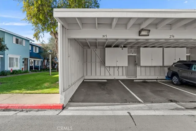 a view of parking area of a house