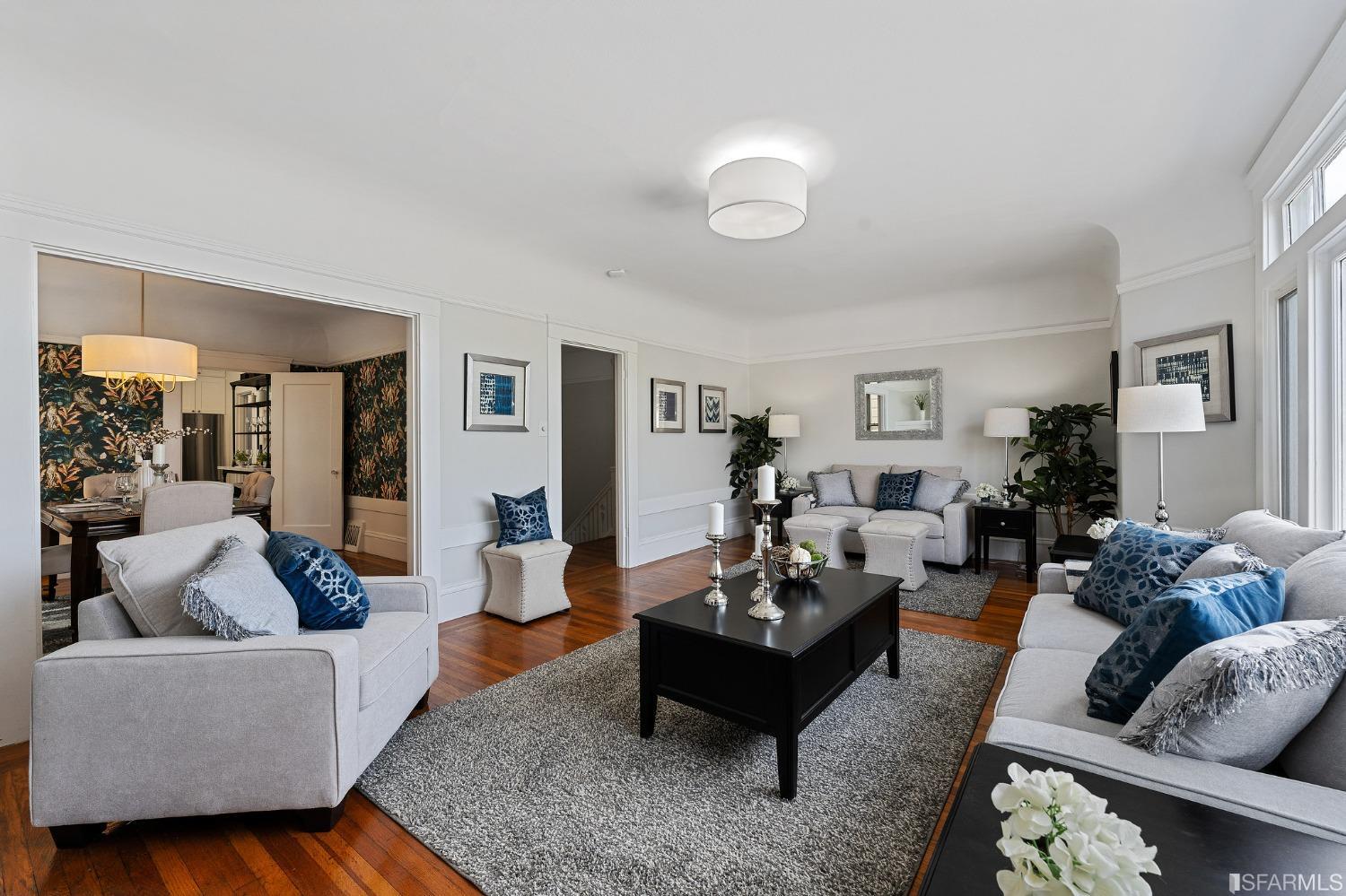 439-441 11th Avenue San Francisco, CA 94118 - Photo 10 of 73 a living room with furniture and a wooden floor