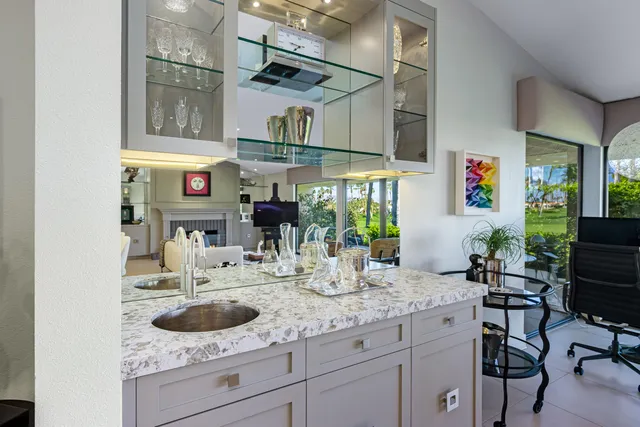 a view of a park and trees